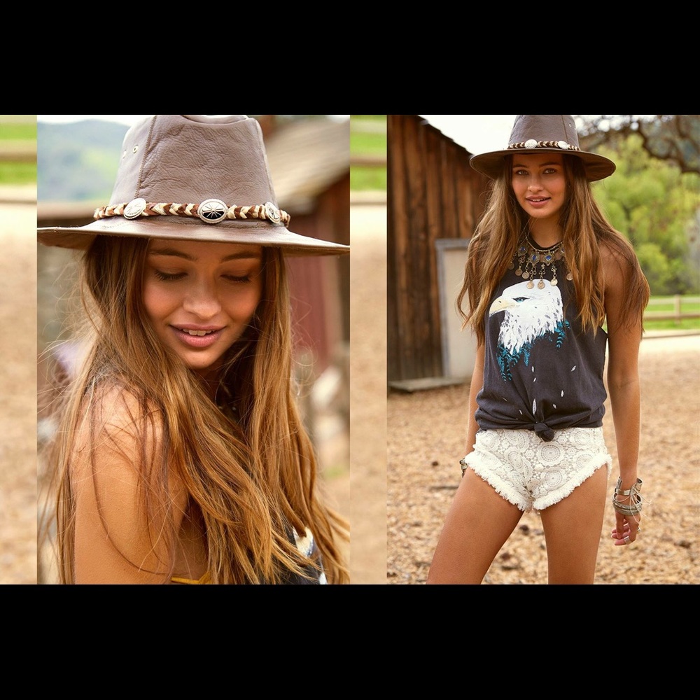 Brown Leather Hat